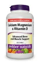 Webber Naturals Calcium, Magnesium & Vitamin D 250 Tablets