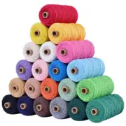 Macrame Cord Rope 2mm 100m Natural Cotton Twisted Cord String Artisan Hand DIY
