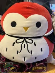 SQUISHMALLOWS HALLOWEEN DEMI 16" RED OWL WITH CAPE * BRAND NEW *
