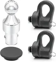YITHSWAY 60692 Puck System Gooseneck Hitch Ball Kit Compatible with Ford F250 F350 F450 Super Duty, Chevrolet Silverado GMC Sierra 2500 3500 HD, Titan XD, 30000 lbs GTW/ 7500 lbs VTW, 2-5/16-Inch Ball