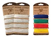 Hemp Cord Cards (lot of 3) Hemptique - for Jewelry Making Beading & Crafts