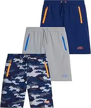 [Eddie Bauer] Boys' Active Shorts - 3 Pack Quick Dry Athletic Shorts - Hybrid Mesh Performance Shorts for Boys (4-16)