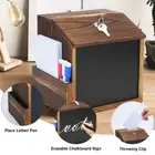 Wood Suggestion Box with Chalkboard Wall Mailbox Lockable Donation Box Gift AU