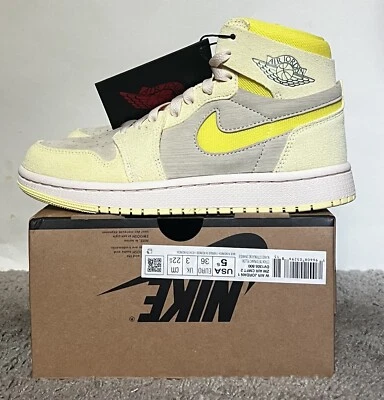 Size 5.5W- Nike Air Jordan 1 Zoom CMFT 2 Lemon Twist Citron Yellow DV1305-800