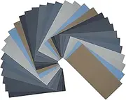 9 x 3.6 inch 30 PCS #1000-#12000 Wet Dry Sanding Sheet Paper 1000/1200/1500/2000/2500/3000/5000/7000/8000/12000 Grit Each 3PCS for Sanding Polishing (30 PCS #1000-#12000 Grit)