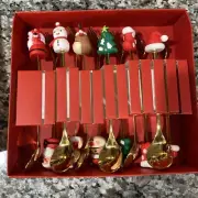 12 PcChristmas Gift Cutlery Spoon Fork Set Elk Christmas Tree Decoration Dessert