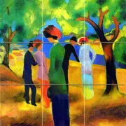 Art Park People August Macke Mural Ceramic Backsplash Bath Tile #2058