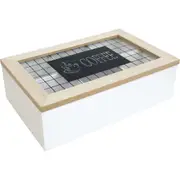 Kitchen Classic Coffee Cafe Coffee Wooden Box with Compartments