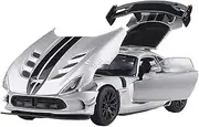 Die Casting 1:32 1:24 for Dodge Challenger SRT Hellcat GT350 GT500 Alloy Car Model Sound and Light Miniature Vehicle Model Series Presents Ornaments(1:32 Viper Silver)