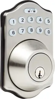 Basics Traditional Electronic Keyless Keypad Deadbolt Door Lock, Keyless Entry D