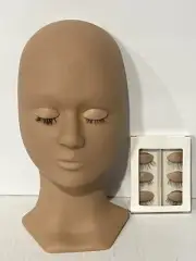 Mannequin Silicone Head For Eyelashes Extension Removable Eyelids W/Kit Training
