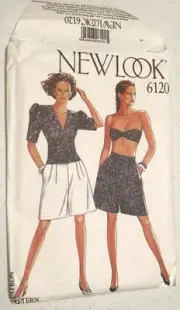 New Look Sewing Pattern #6120 Shorts and Tops Size A 8-18 Uncut