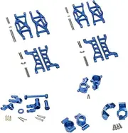 Aluminum Alloy Upgrade Parts Full Set, for Seat, C Steering Cup Swing Arm Steering Group 1/10 RC Car, for Traxxas, MAXX Remote Control Car Steering Shock(1set Blue)