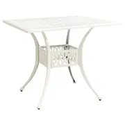 Garden Table White 90x90x73 cm Cast Aluminium vidaXL