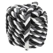 Natural Twisted Cotton Rope 1 Inch x 50 Feet Tug of War Rope, Black Gray White