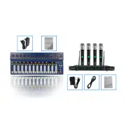 14-Channel DJ MP3 USB BT Audio Mixer PA Live Studio Mixing Console,Handheld Mic