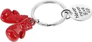 [SAFIGLE] Boxing Gloves Keychain Mini Boxing Supplies Metal Plastic 'never Give Motivation