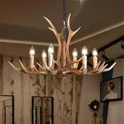 Contemporary Antler Pendant Lights LED Creative Hanging Lamp for Home Dining Room Aisle Decor Chandelier Fixtures (D 6 Lights)