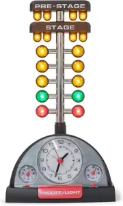 Drag Racing Christmas Tree Lighted Thermometer Sound Tabletop Alarm Clock
