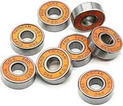 DSJATPX 8PCS 608RS ILQ-11 8x22x9mm Bearing ABEC-9 Durable Less Friction Steel Bearings for Skateboard Inline Skates Wheels Orange Sealed