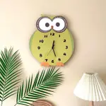 卡通創意貓頭鷹裝飾掛牆鐘錶客廳幼兒園兒童房靜音可愛時鐘掛鐘