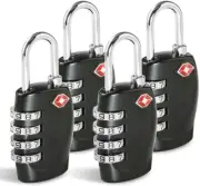 TSA Approved Luggage Combination Locks, (4 Pack) 4 Digit Combination Padlock