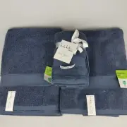 4 Set Nicole Miller Towels 2 Bath Sheets & 2 Hand Towels Blue