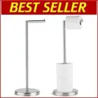 Modern Stainless Steel Toilet Paper Holder with Weighted Base - 4 Roll Capacity