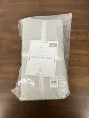 Pottery Barn Baby Kids Luxe Chamois Crib Fitted Sheet Grey NWT