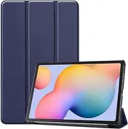 [LANHOMEX] Case for Samsung Galaxy Tab S6 Lite 10.4 inch 2022/2020 (SM P610/P615/P613/P619), PU Leather，Triple fold Bracket Function,Galaxy Tab S6 Lite case Cover，Impact Resistance.(Dark Blue)