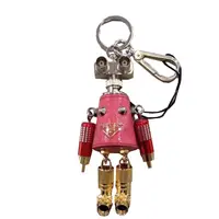 在飛比找蝦皮商城優惠-Prada 1TR028 大款機器人皮革和金屬吊飾鑰匙圈【促