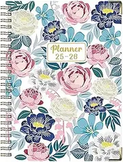 Floral Notebook, Ringed Journal, Coil Diary, A5 Thick Paper, English Notepad, Bullet Journaling, Sketching & Note-Taking, 8.54x6.22 Inches, Metal Coil Binding, 142 Pages