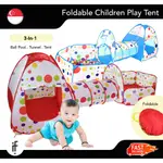 INDOOR PLAY TENT FOR KIDS 3 IN 1 SET TUNNEL BALL POOL RED BL