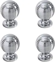Bronze Handles Cabinet Knobs Drawer Pull Handles,Dresser Knobs 4 Pack Chrome Plated Silver Handle Wardrobe Door Knob Bright Silver Pure Copper Single Hole Cabinet Drawer Wardrobe Door Knob