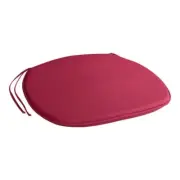Canvas Tie Back Cross Back Chair and Bar Stool Seat Cushion in Merlot Red Linen
