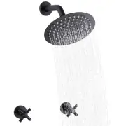 2 Handles Shower Faucet Set,Two Handle Shower with 8'' Rainfall Shower Head C...