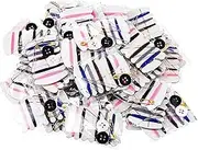 Tatuo 100 Sets Travel Sewing Kits Thread Repair Kit with Needles, Threads, Button, Pin for Hotel Amenities Necessities, 6 Different Colors