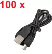LOT 100 x 3.3FT / 1M USB Data Sync Charging Cable Cords For Sony PS3 Controllers