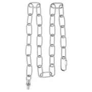 1 Set 3 ft Light Fixture Chain Metal Looping Link Up to 110 lbs Silver Tone