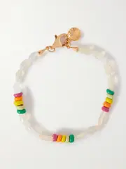 [FRY POWERS] FRY POWERS - Sunrise Gold Vermeil, Opal And Enamel Bracelet - White - One size One size White