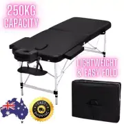 Foldable Portable Massage Table Aluminium Beauty Bed Therapy Tattoo Waxing Black