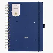 Busy B 12 Month Busy Life Weekly Planner Diary 2025 - Spiral Bound Diary with Week-to-View Layout, Dual Schedule, Tear-Out Lists, Storage Pocket, Pen Loop & Elastic Closure Band - Navy