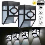2 Pack Waterproof LED Solar Power PIR Sensor Wall Light Outdoor Garden Lamp