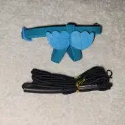 Birds Harness And Leash Adjustable, Great For Training.Wings Attached 14.5" Blue