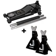 Husky Car Jack with Quick Lift 3-Ton Low Profile and Jack Stands Rust Resistant