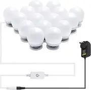 AIBOO Hollywood Mirror Lights Makeup Vanity Lights, LED Vanity Mirror Lights Kit for Dressing Table, Dimmable and Adapter Plug in, Mirror Not Included (16 Bulbs Natural White)