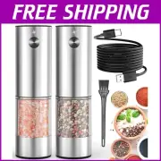 Transparent Ceramic Grinder Salt and Pepper Set - Rechargeable and Automatic