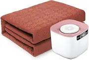 Electric Blanket with Remote Control,Plumbing Throw Household Water Circulation 50℃-60℃ Temperature Control Safety Mute Mattress,Washable,Brown,200 * 180CM