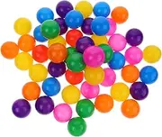 Toyvian 50Pcs Ball Pits Crush Plastic Ocean Balls for Play Bright Colors for Pool Party Play Area and Summer Fun Activities with Reusable Mesh Bag
