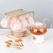 Ceramic Coffee Cups with Saucers-5 Oz for Specialty Coffe Drink Latte Cafe Mocha Cappuccino Cups Marble Colors of Pink (Color : Pink, Size : A)